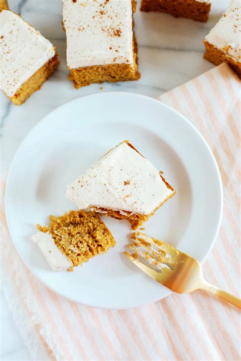 Healthier Pumpkin Bars With Cream Cheese Frosting Eat Yourself Skinny