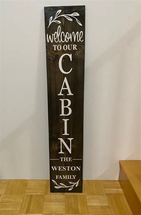 Personalized Welcome To Our Cabin Porch Sign Etsy