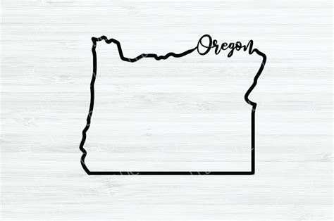 Oregon Outline Svg Oregon Cursive Vector File Oregon Design Etsy
