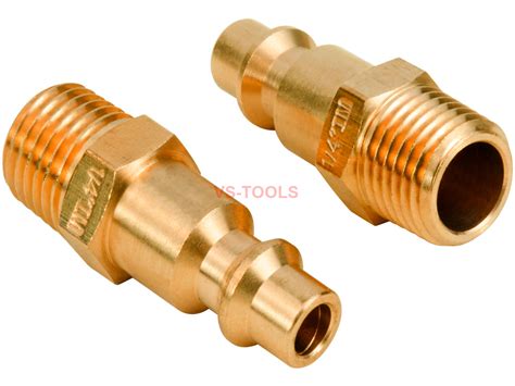 Brass Air Tool Fittings 14 Npt Male To Male Type Plug 727