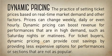 Vocabulary Of Producing Dynamic Pricing Commercial Theater Institute