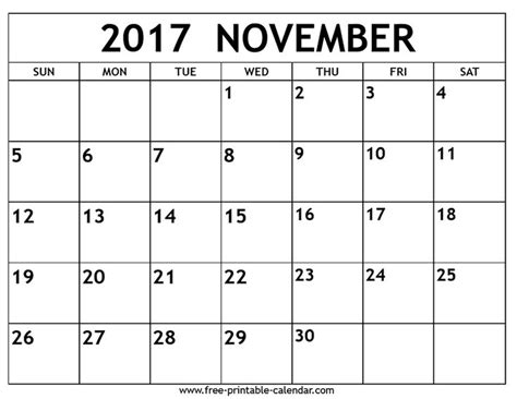 November 2017 Calendar Calendar Printables Print Calendar Printable