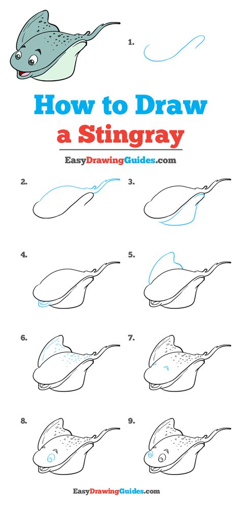 How To Draw A Stingray Really Easy Drawing Tutorial