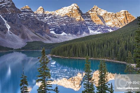 Moraine Lake And The Valley Stock Photo