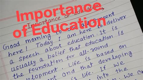 Speech On Importance Of Education In English Importance Of Education