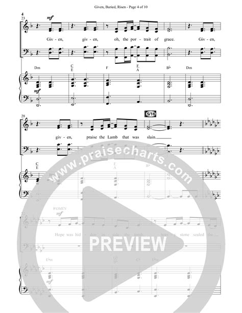 Given Buried Risen (Choral Anthem SATB) Sheet Music PDF (Daywind