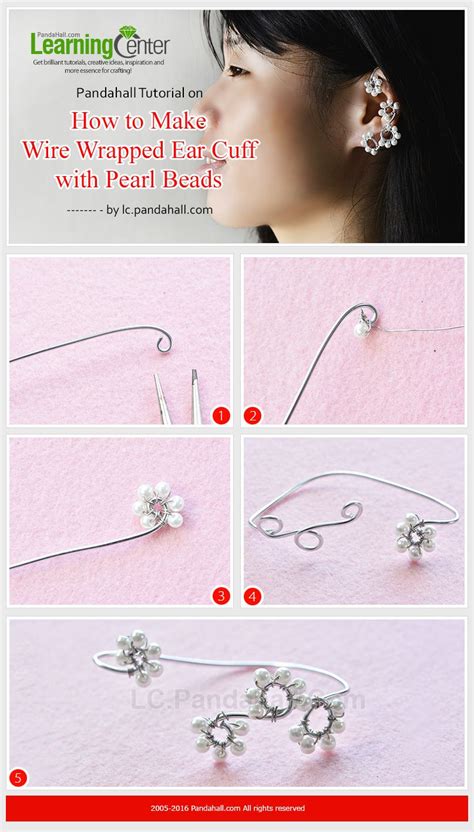 Pandahall Tutorial On How To Make Wire Wrapped Ear Cuff With Pearl