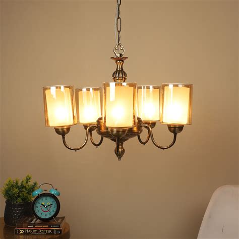 Buy Perpetual Antique Brass Aluminium Chandeliers Lights Without Bulb
