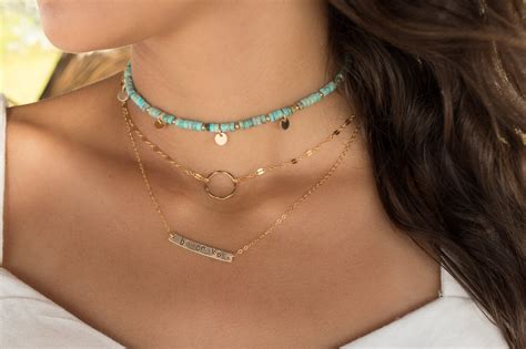 Turquoise Choker Sterling Silver 925 Or Gold Filled Choker Etsy