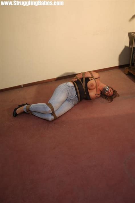 Gag Taped Blonde Chick In Jeans Gets Hogtie Xxx Dessert Picture 12