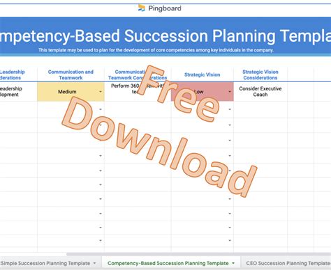 Succession Planning Templates