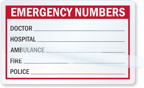 Printable Emergency Contact Numbers Template Girl Scout Emergency