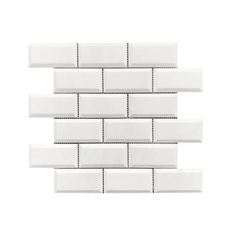 Bianco Dolomite Honedpolished 2x4 Brick Deep Bevel Palazzo Tile