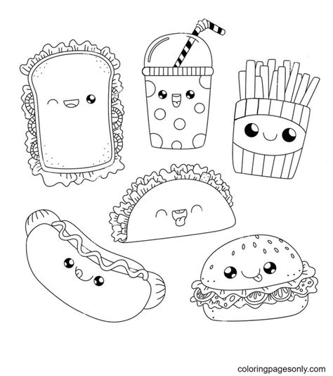 Get This Kawaii Coloring Pages Food Doodle Printable Vrogue Co