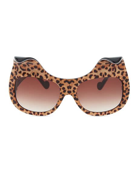 anna karin karlsson exaggerated cat eye sunglasses leopard