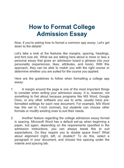 Essay Examples For University Admission