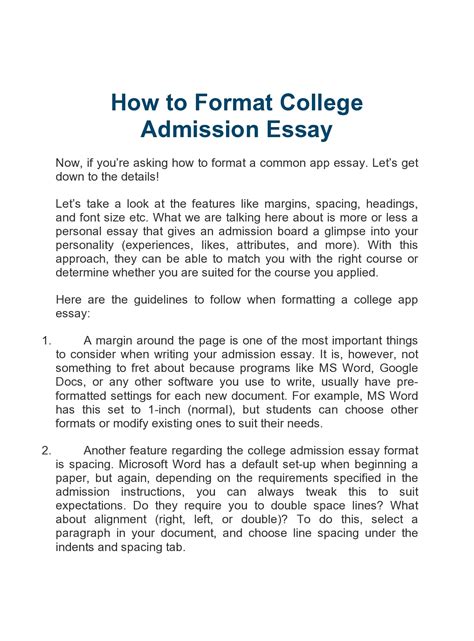 Sample college admission application letter. 32 College Essay Format Templates & Examples - TemplateArchive