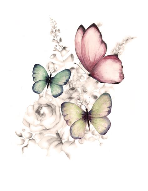 Butterfly Art Print Vintage Style Butterflies Nature Art Etsy