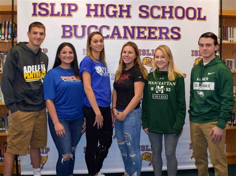 Six Islip High School Seniors Sign On For College Athletics Islip Ny