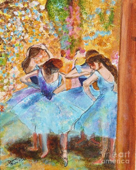 Degas Dancers In Blue Painting By Pauline Ross Fine Art America