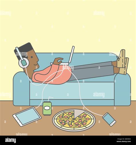 Man Lying On Sofa Stock Vector Image And Art Alamy