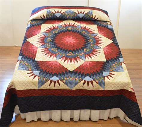 Amazing Authentic Amish Made Quilt Entirely Hand Quilted Old