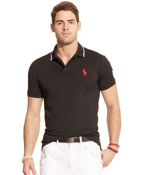 Lyst Polo Ralph Lauren Performance Mesh Polo Shirt In Black For Men