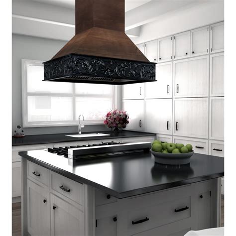 Zline 36 Wooden Island Range Hood In Antigua And Walnut 9373ar 36