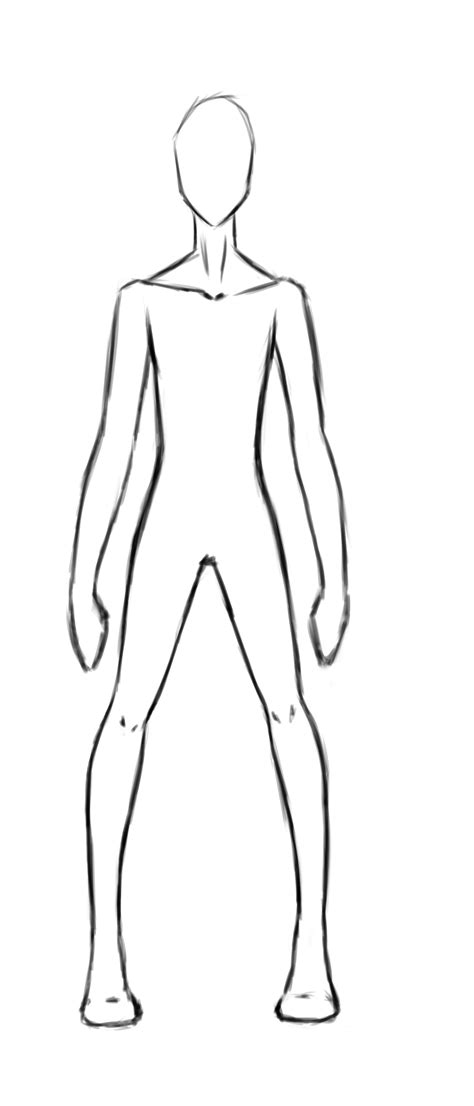 Human Anime Base Full Body Sketch Coloring Page