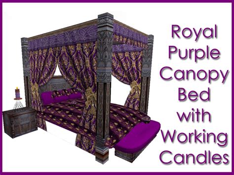 Child canopy bed for bedroom in gray colors. Second Life Marketplace - Royal Purple Bed with Canopy and ...