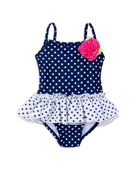 Little Me Infant Girls Polka Dot Swimsuit Sizes 6 24 Months Kids