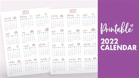 Calendar 2022 Printable One Page Paper Trail Design 33 Cute Free Printable One Page Calendars