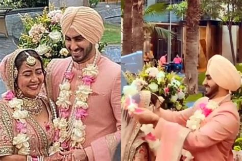 Neha Kakkar Rohanpreet Singh First Wedding Pictures Out The Newlywed Couple Looks Resplendent