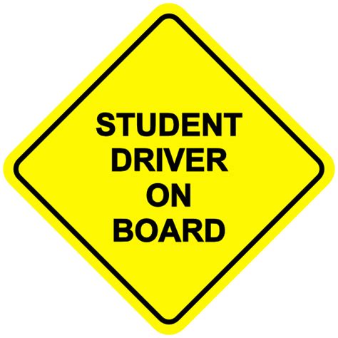 Student Driver On Board Sticker