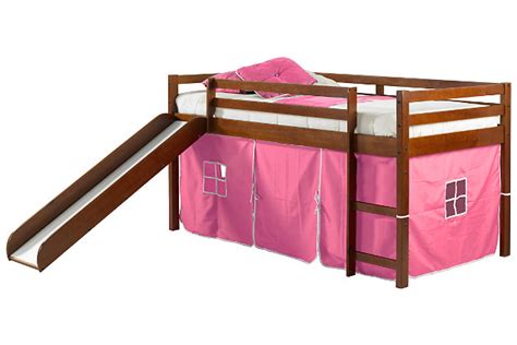 Donco Twin Low Loft Tent Bed With Slide Ashley