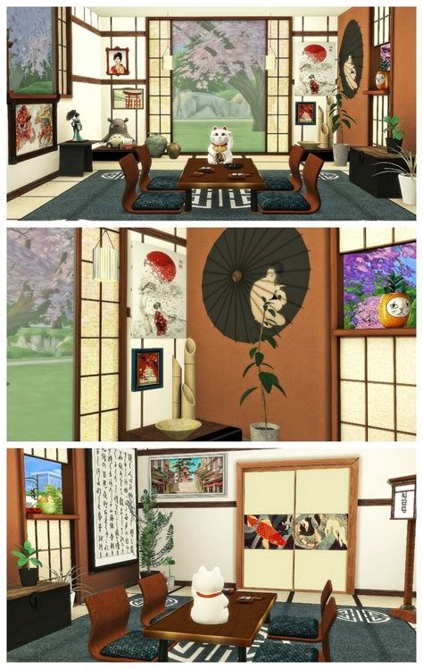 Japanese Dining Room Sims 4 Decoration Sims 4 Sims Sims 4 Japanese Cc