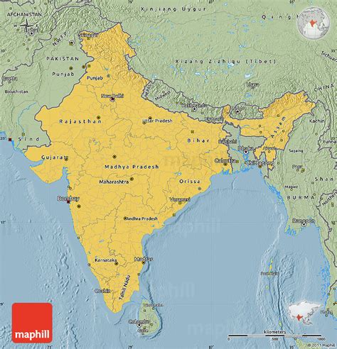 Savanna Style Map Of India