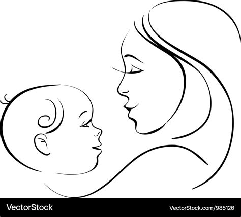 Mother And Baby Royalty Free Vector Image Vectorstock