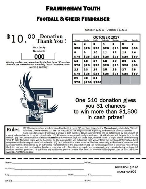 Lotto Calendar Fundraiser Templates Photo Fundraising Calendar