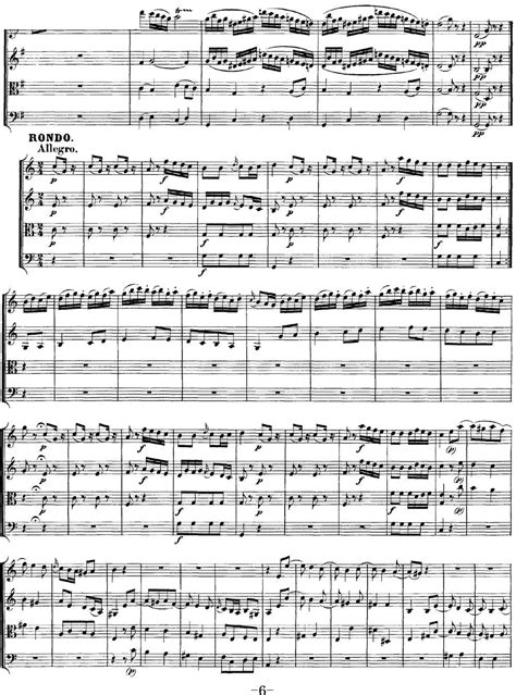 MozartQuartet No 10 in C Major K 170 歌谱简谱网