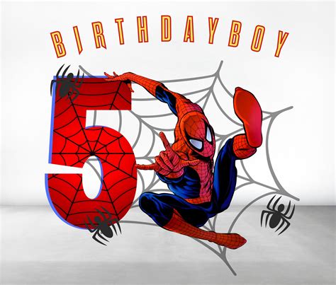 Spiderman Birthday Boy PNG 5th Birthday PNG | lupon.gov.ph