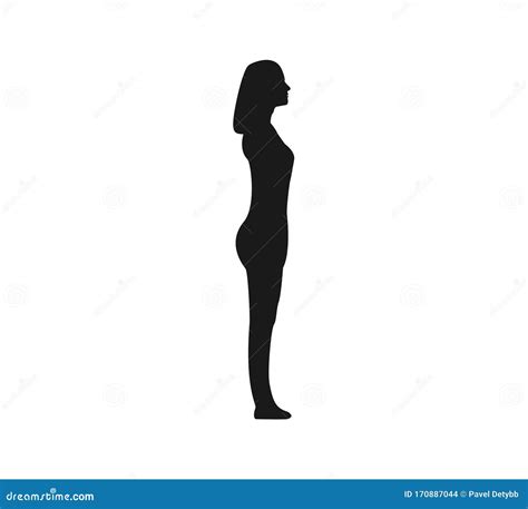 Woman Silhouette Side View Vector Illustration Flat Stock