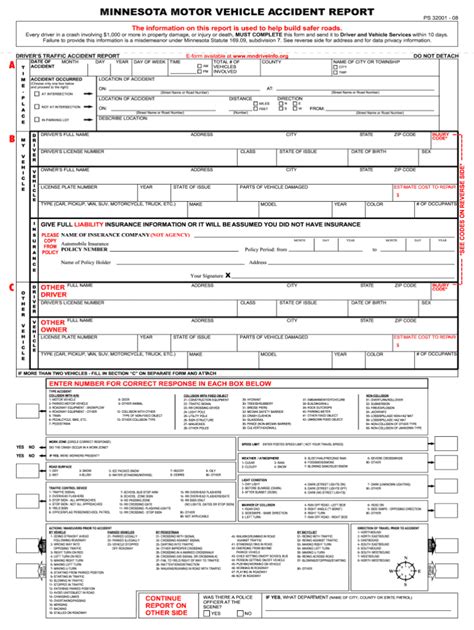 Mn Crash Report Fill Online Printable Fillable Blank Throughout