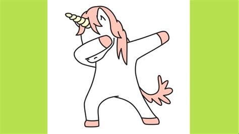 How To Draw Cute Dabbing Unicorn For Kids Easy Step By
