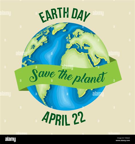 Planet With Ribbon To Earth Day Celebration Stock Vector Image And Art