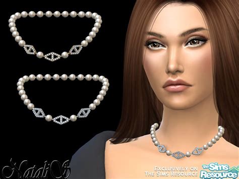 Sims 4 Tsr Sims Cc Diamond Necklace Pearl Necklace Chain Necklace