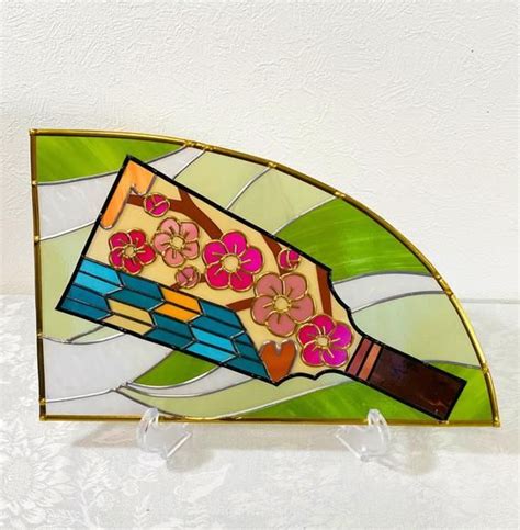 Glass Art Japanese Style Pattern Of 30cm Width Feather Board Etsy