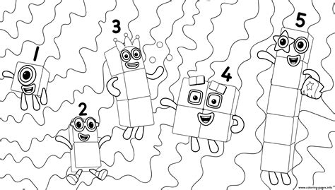 Numberblocks Numbers 1 To 5 Fun Coloring Pages Printable