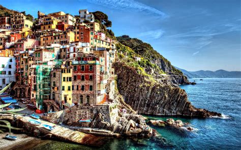 Wallpaper Colorful Boat Sea City Cityscape Italy Bay Hill