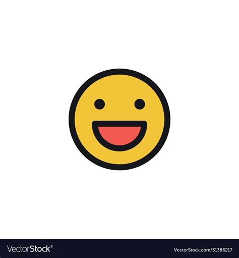 Smile Icon In Circle Happy Face Icon Emotion Vector Image